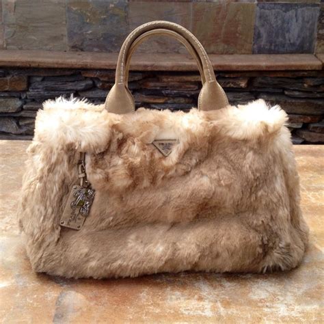 prada fake fur bag